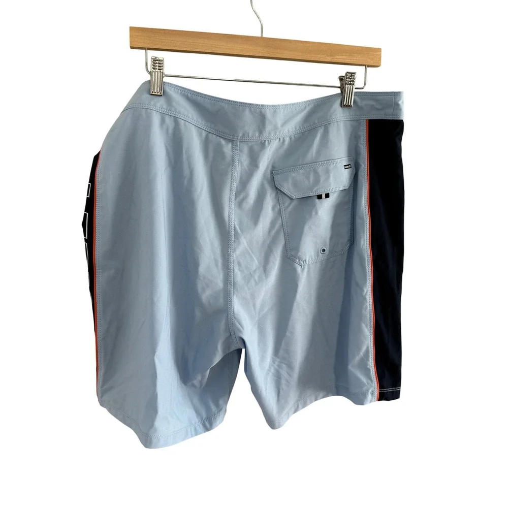 Hurley Phantom Board Shorts Size 36 Baby Blue Swim Trunks EUC